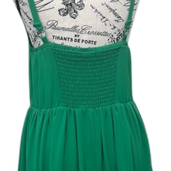 Torrid Emerald Green Chiffon Skater Dress β Plus Size 0X/12 β EUC - Picture 3 of 9